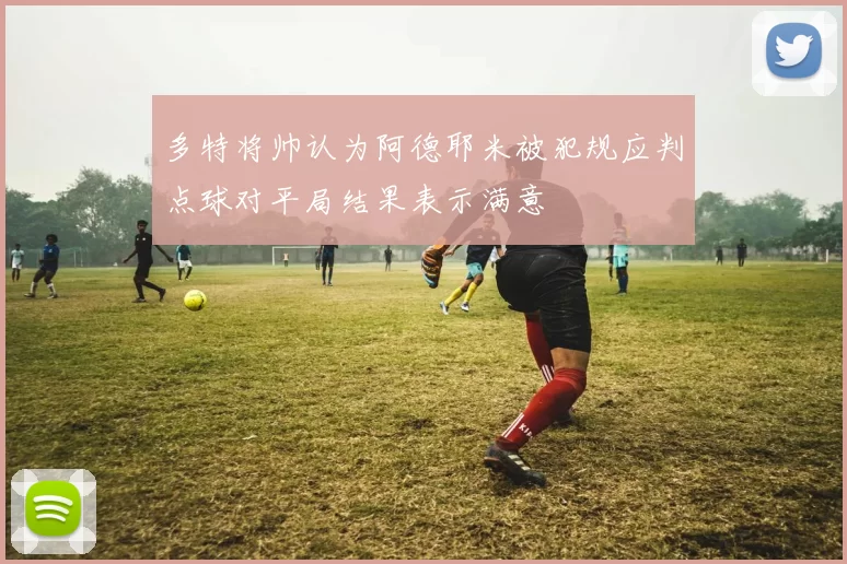 多特将帅认为阿德耶米被犯规应判点球对平局结果表示满意